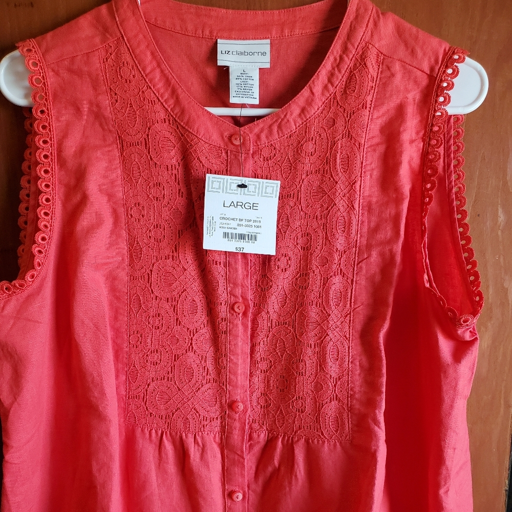 Sleeveless Summer Coral Blouse